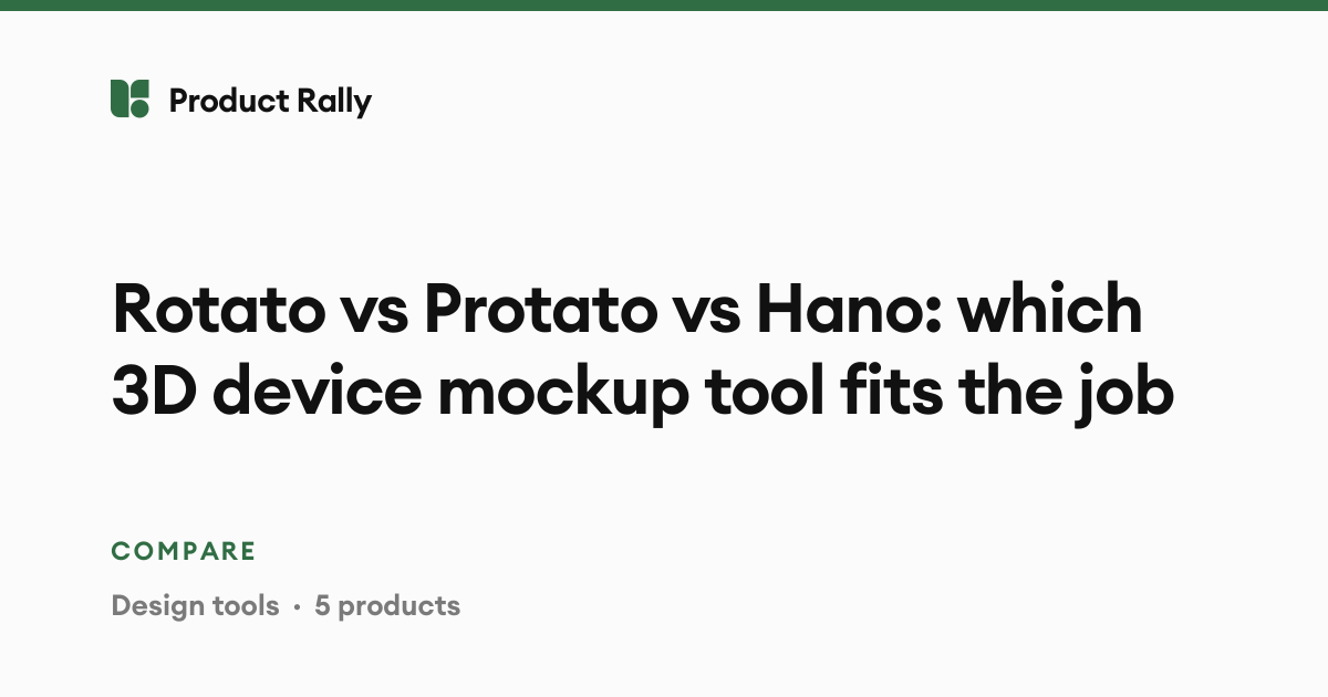 Rotato vs Protato vs Hano: which 3D device mockup tool fits the job